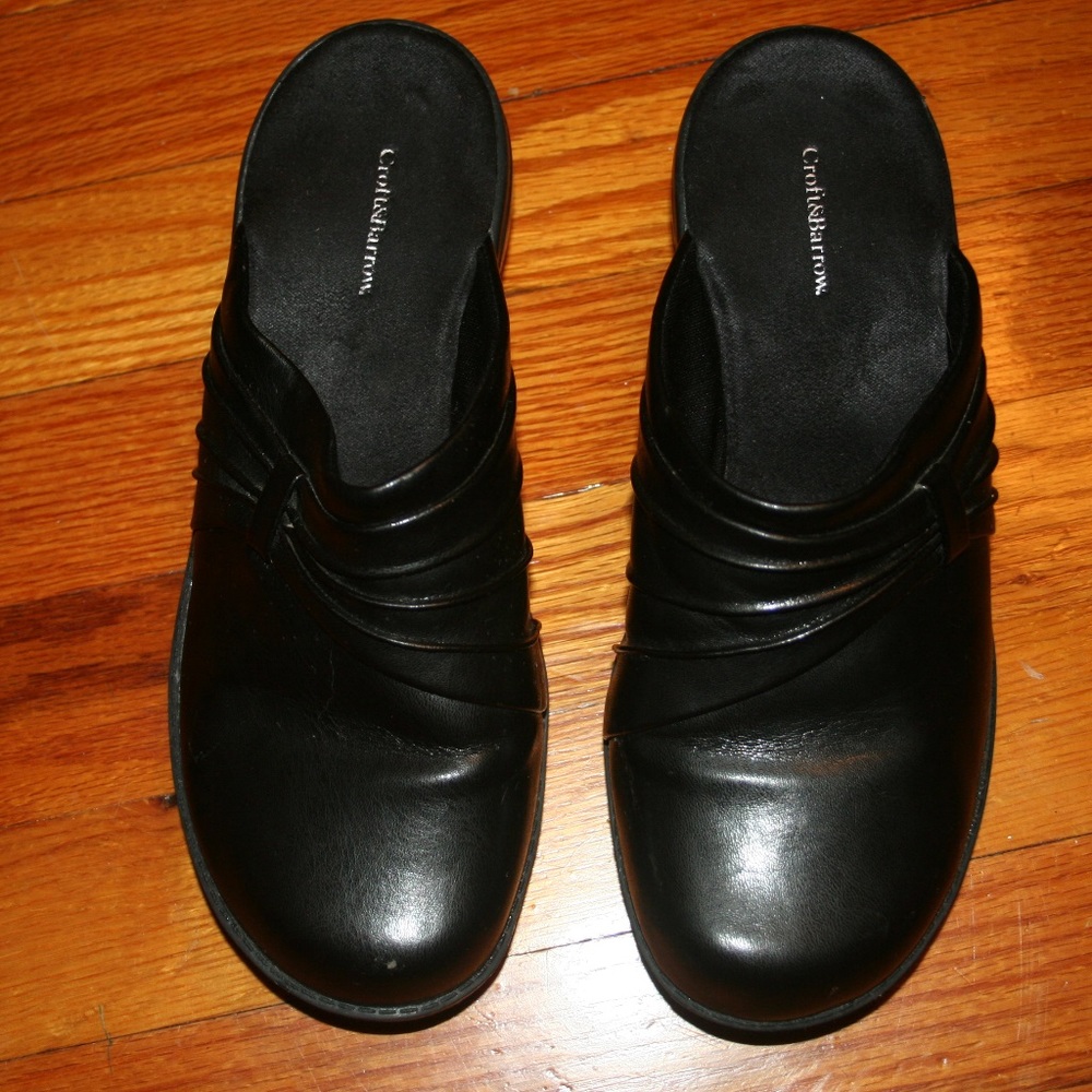 Women's CROFT AND BARROW Mule Shoes Black size 6.5